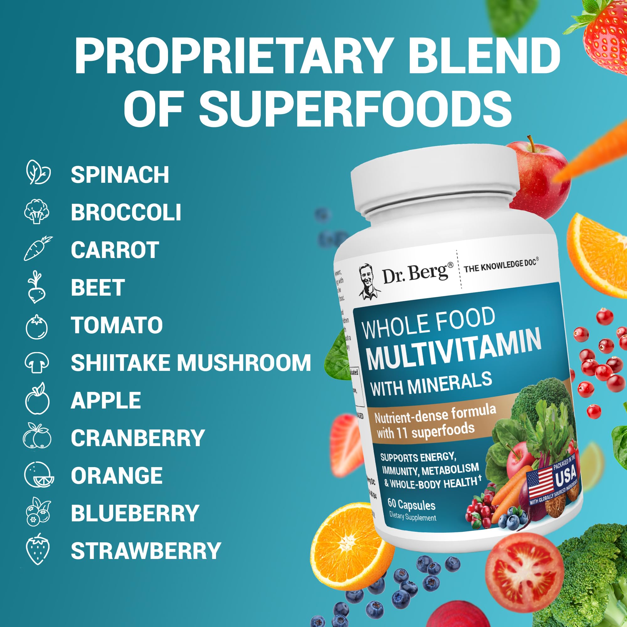 Contenu à base de fruits et légumes dans Dr. Berg Nutritionals