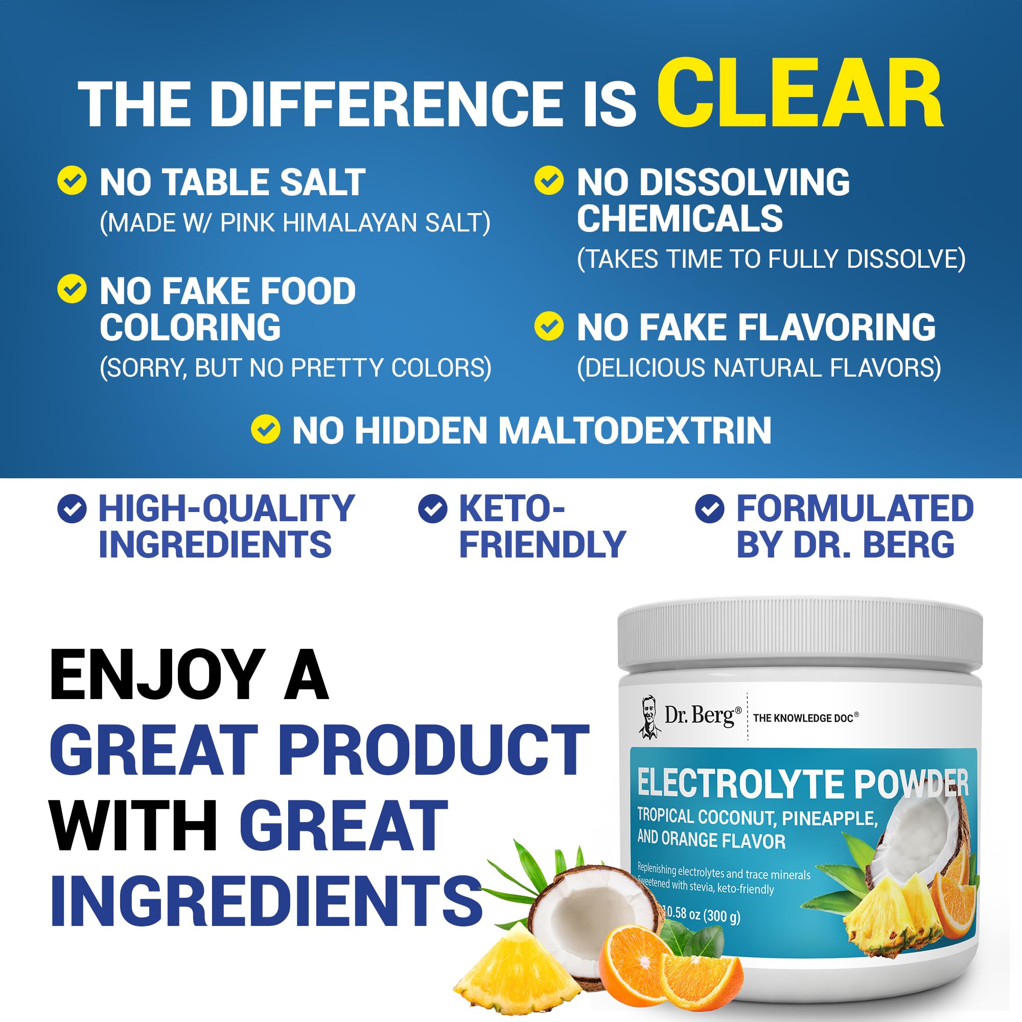 Dr. Berg Nutritionals hydratation optimale pendant l’effort grâce aux électrolytes