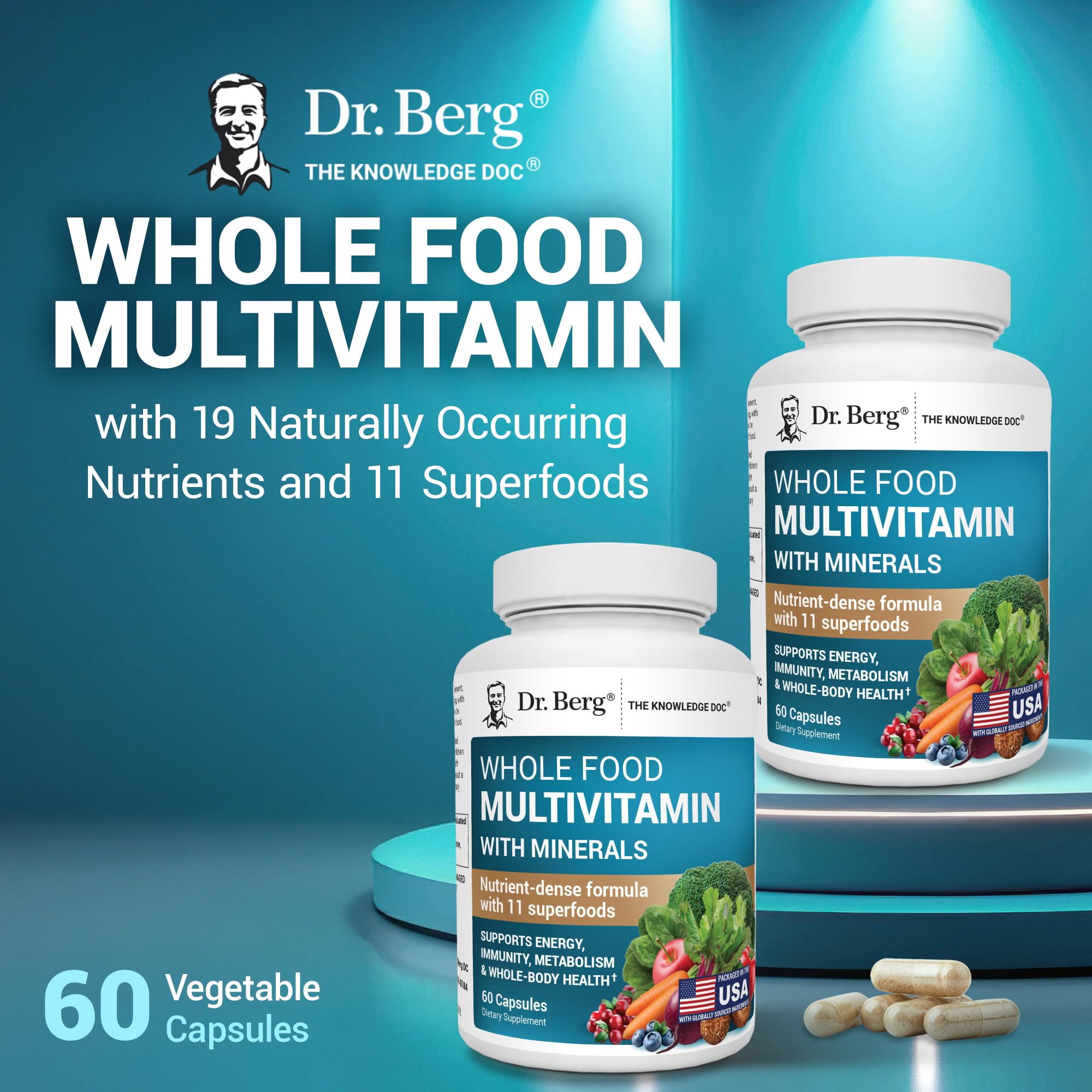 Ingrédients de qualité et mélange fruits-légumes de Dr. Berg Nutritionals