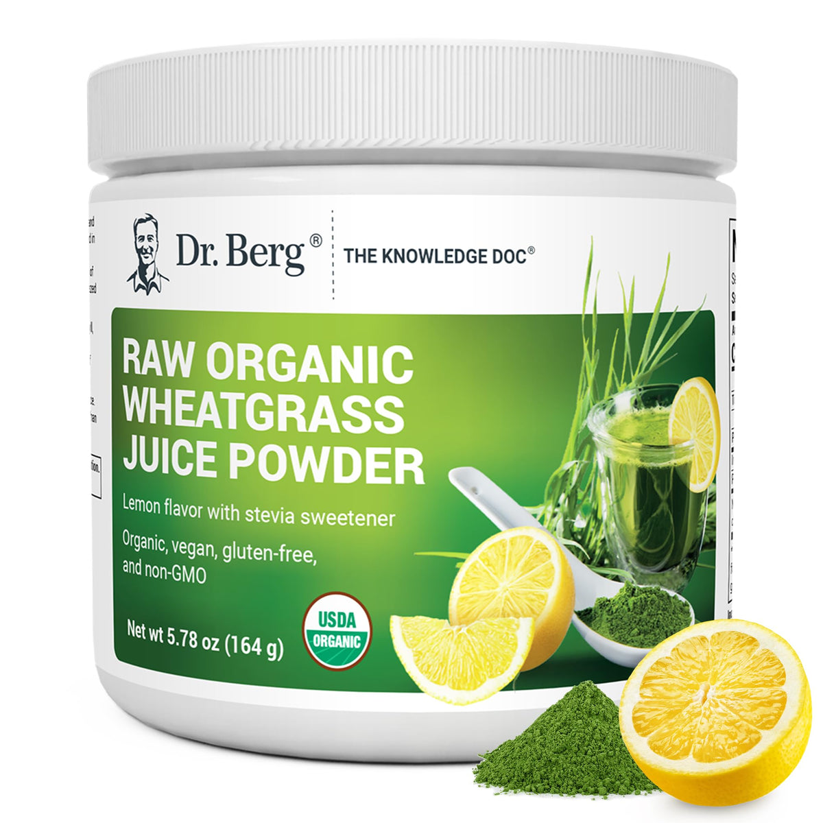 Dr. Berg Nutritionals Poudre verte bio citron : apport nutritionnel durable.