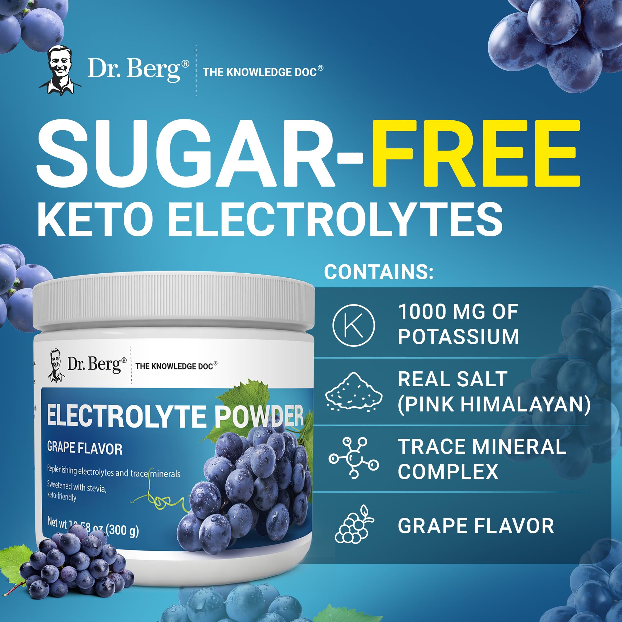 Verre d’eau prêt à être hydraté avec Dr. Berg Hydration.