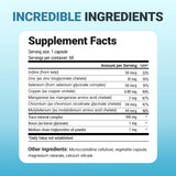 Zinc, cuivre et iode inclus dans Dr. Berg Trace Minerals Enhanced Complexe, soutien quotidien.