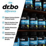 Dosage indiqué sur l’étiquette DR. BO Berberine pour la portion quotidienne.
