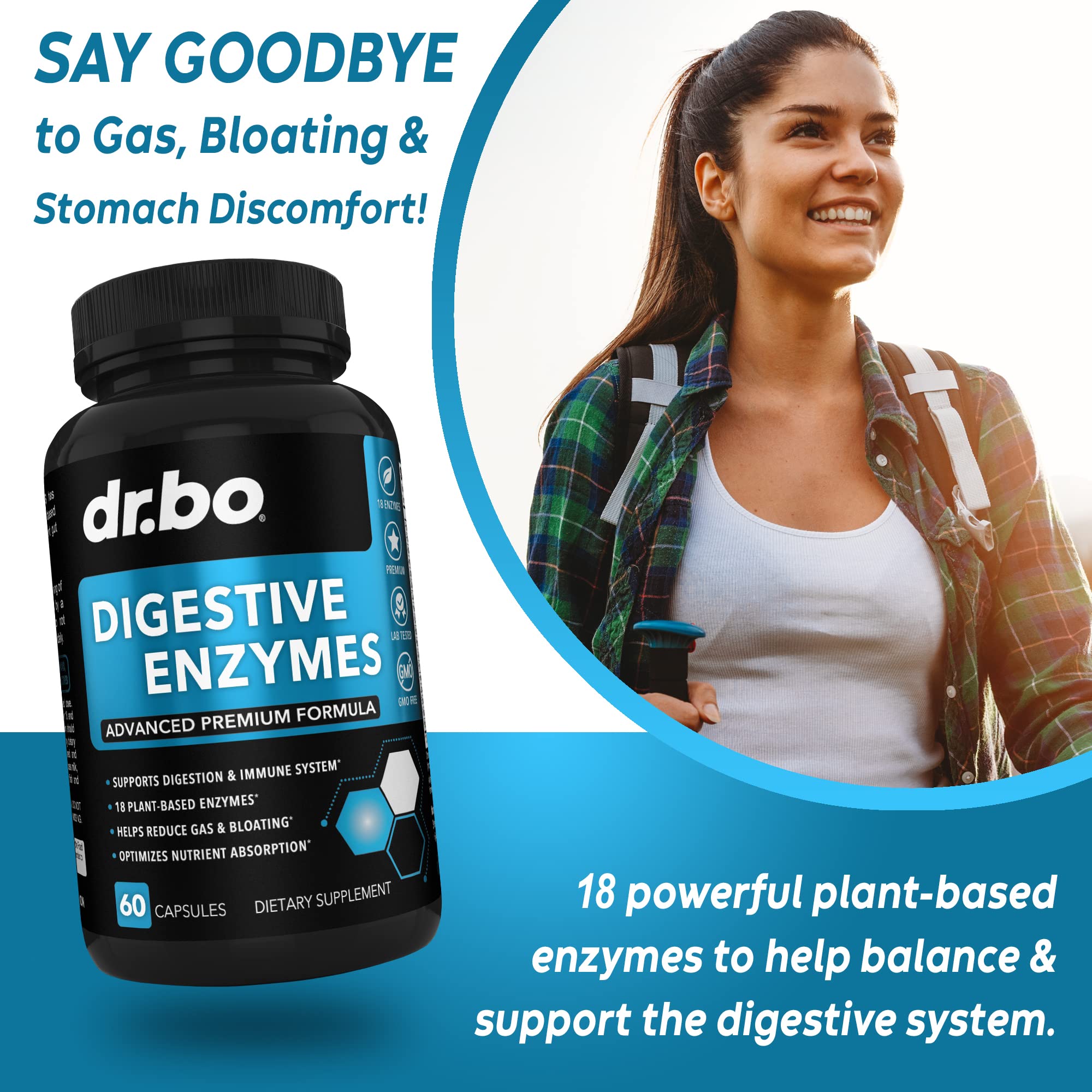 DR. BO complexe enzymatique multi-enzymes facilite la digestion des lipides et glucides.