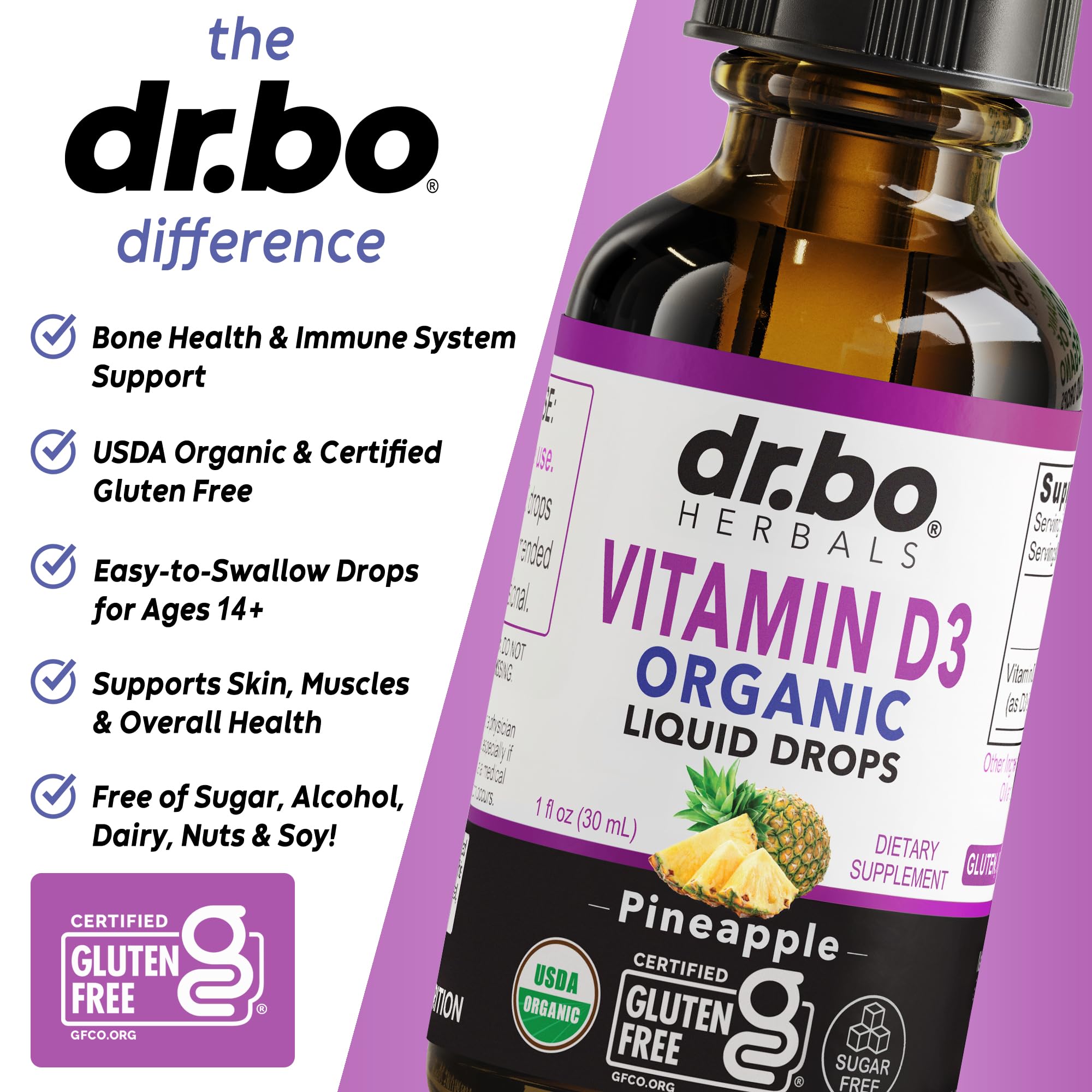 DR. BO D3 4000 UI par dose, dosage clair et efficace