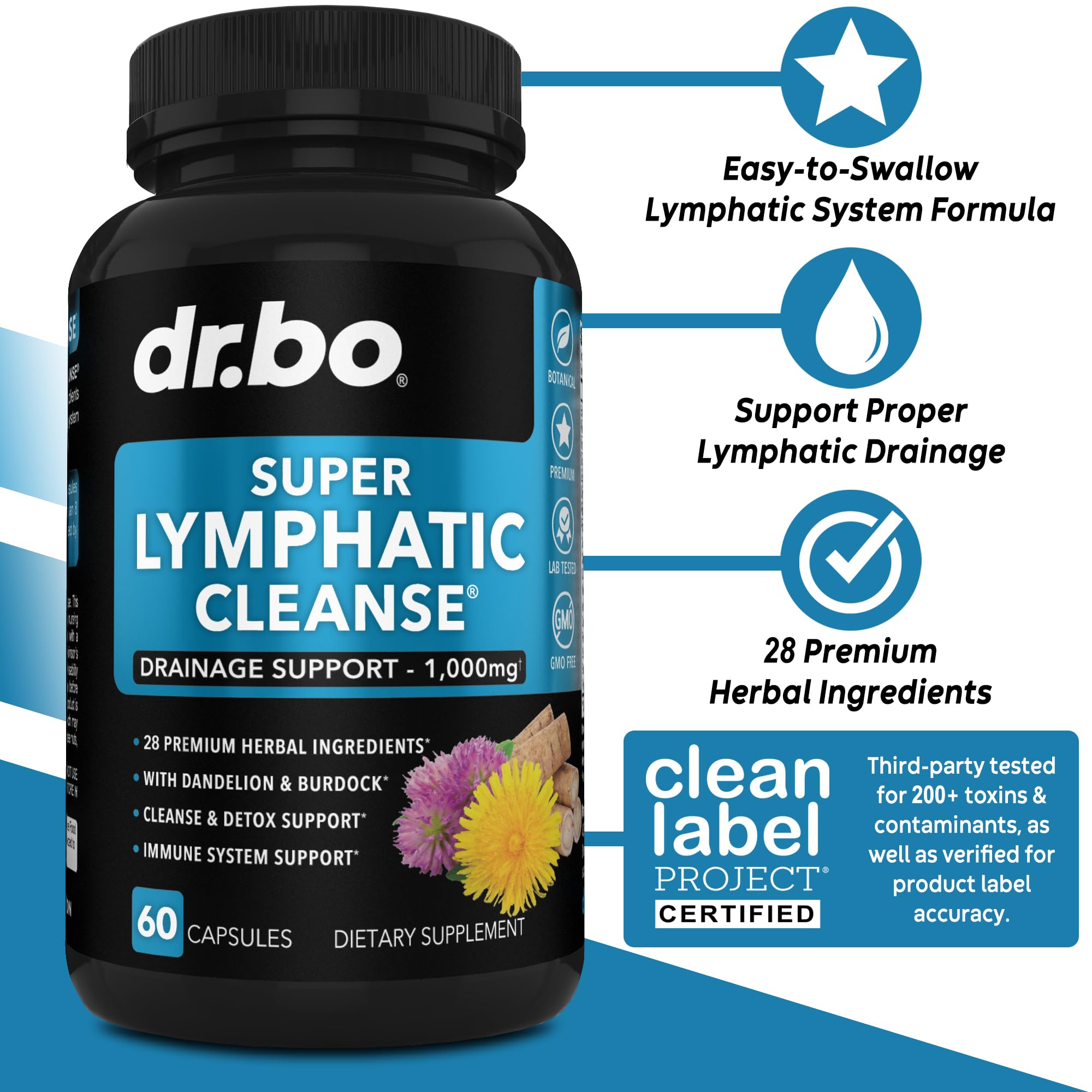 Formule DR. BO 28 herbes pour le drainage lymphatique.
