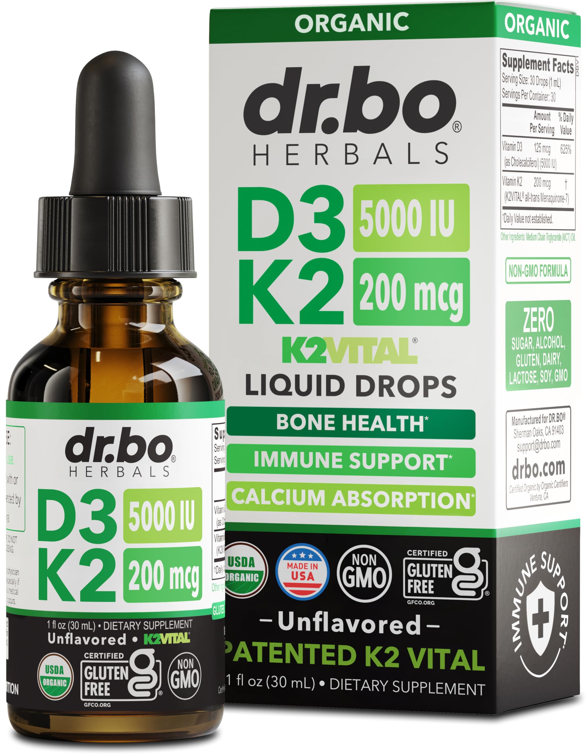 DR. BO D3 K2 - bouteille pratique pour dosage quotidien