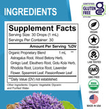 DR. BO gouttes rhodiola — bouteille, soutien potentiel au stress.