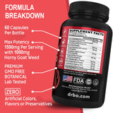 DR. BO Horny Goat Weed – dosage suggéré sur l'emballage.
