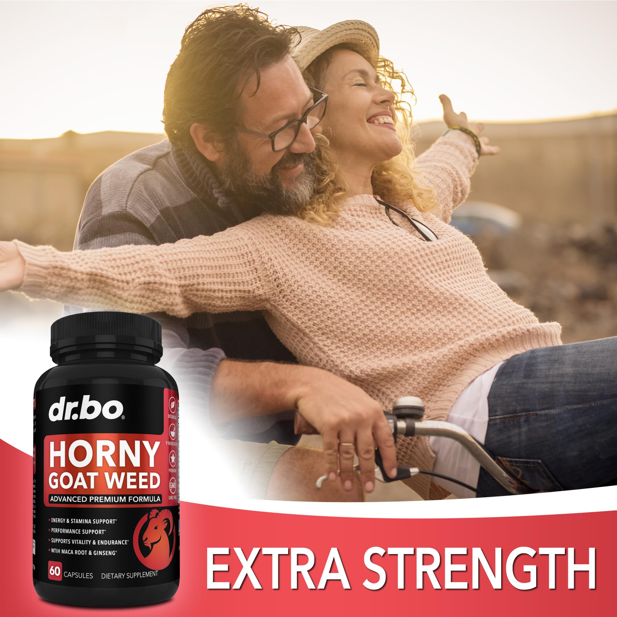 DR. BO Horny Goat Weed – emballage compact et pratique à emporter.
