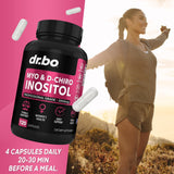DR. BO Myo-Inositol et D-Chiro Inositol – gros plan caplets, texture douce et agréable.