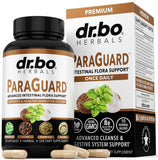 Dr. Bo Paraguard detox capsules sur boîte, soutien potentiel au bien-être intestinal.