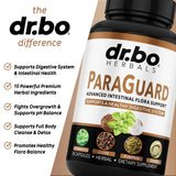 Dr. Bo Paraguard extraits d'herbes fenouil et guimauve, ingrédients naturels.