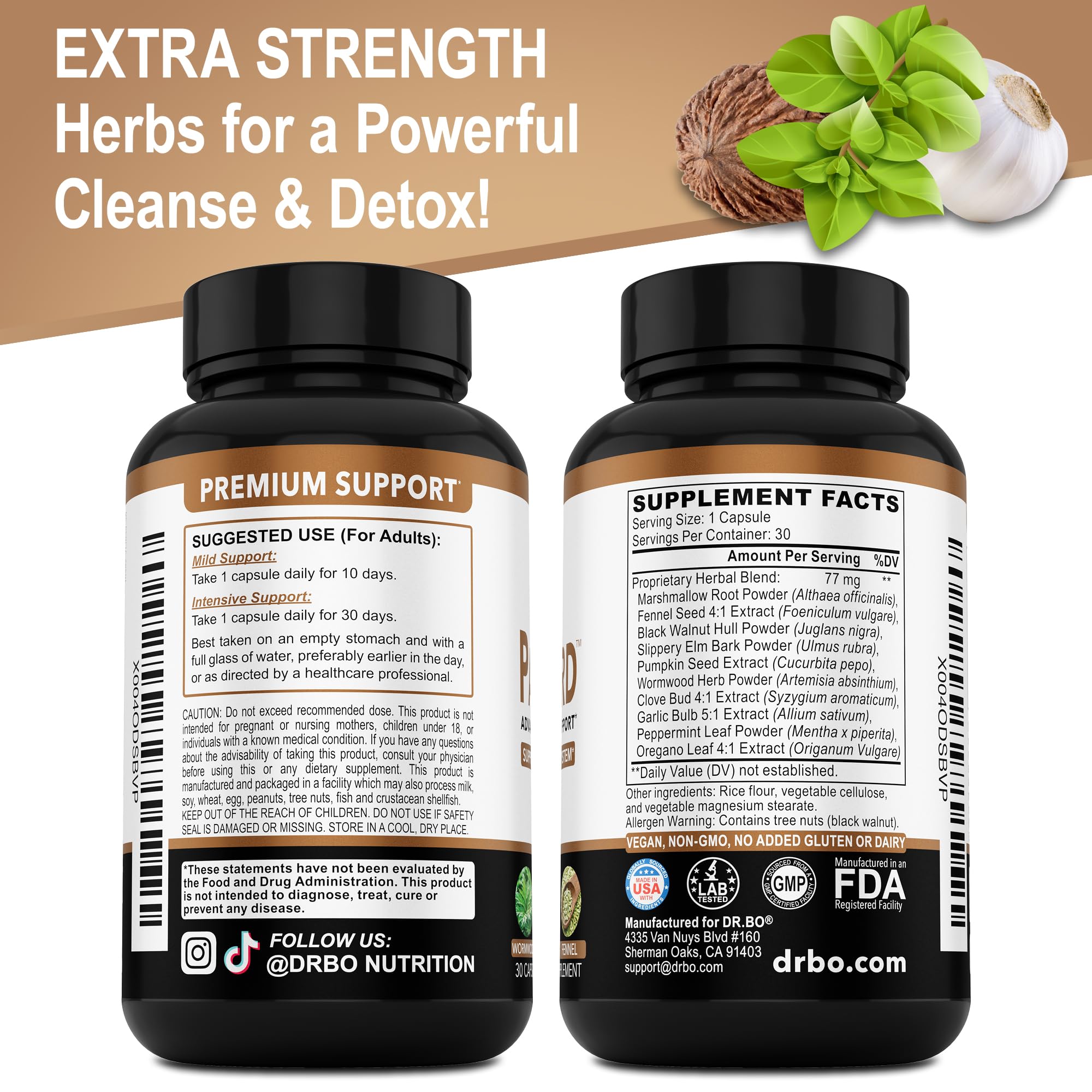 Dr. Bo Paraguard kit detox complet, ensemble prêt à explorer une routine digestive.