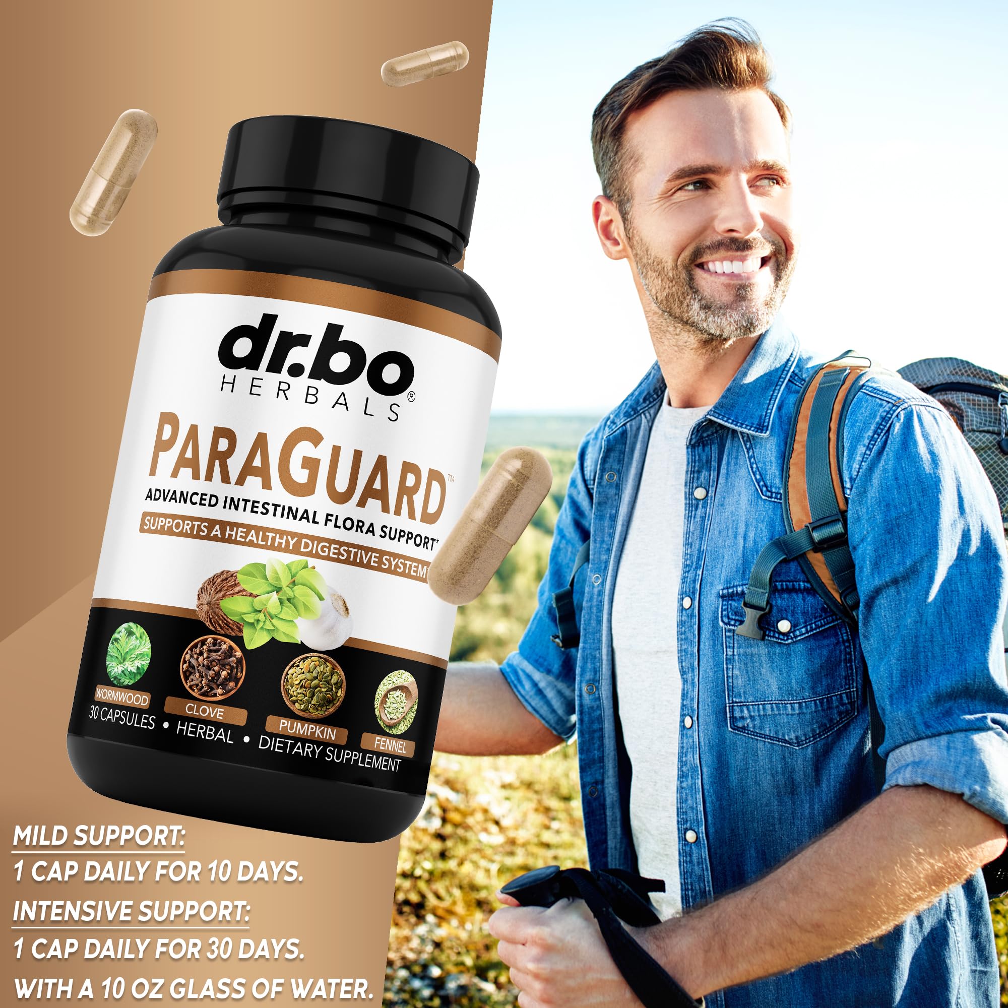 Dr. Bo Paraguard usage quotidien, capsules faciles à intégrer à une routine.