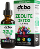DR. BO Zeolite pour enfants, bouteille visible, détox douce potentielle.