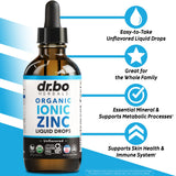 Gouttes DR. BO Zinc pour enfants, dosage pratique.
