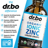 Gouttes DR. BO Zinc organiques certifiées USDA Organic.