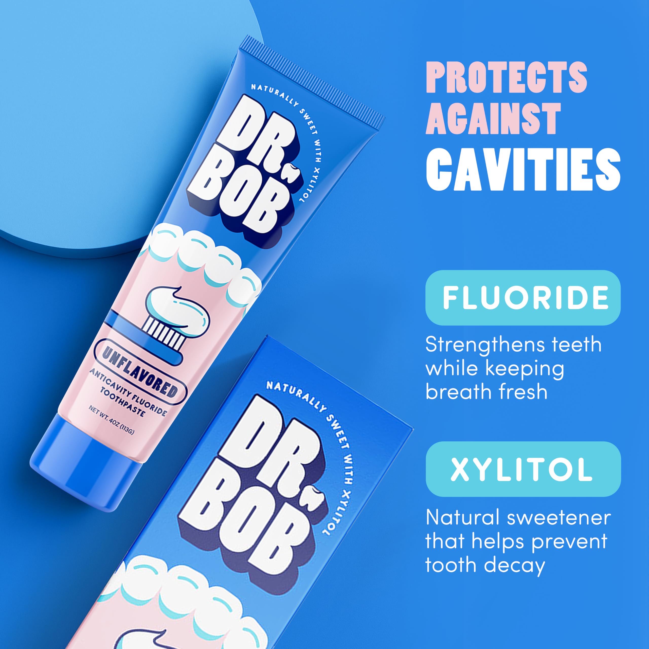 Dr. Bob dentifrice enfant texture gel douce brossage confortable.
