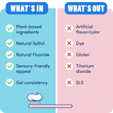 Fabriqué aux États-Unis le dentifrice Dr. Bob pour enfants et adultes.