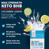 Sachets Dr. Boz Keto BHB Concombre Citron, dissolution rapide dans l'eau.