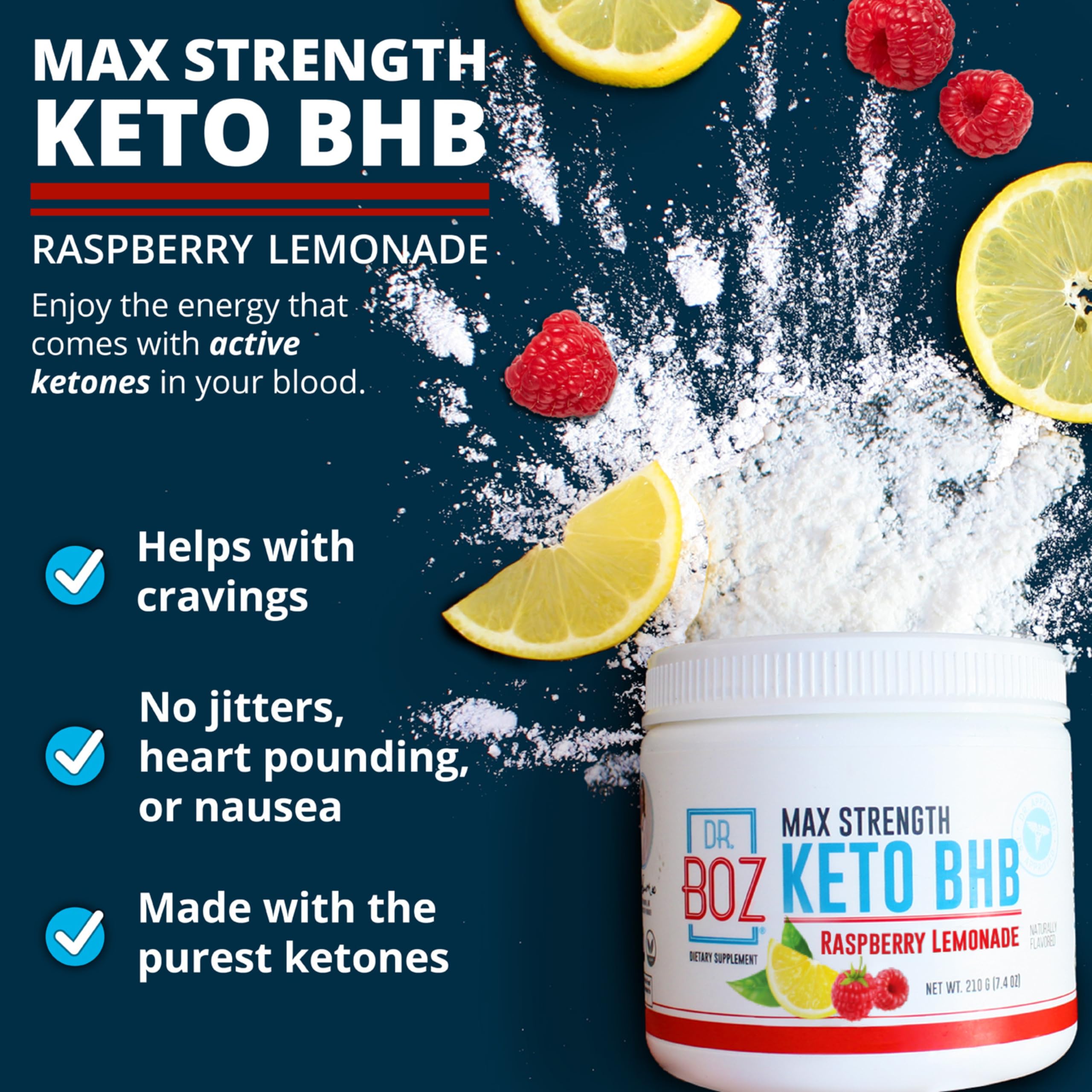 Cuillère doseuse Dr. Boz Keto BHB poudre, mesure précise pour démarrer la journée.