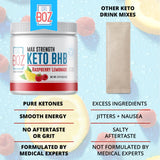 Étiquette fabriqué aux États‑Unis sur l'emballage Dr. Boz Keto BHB.
