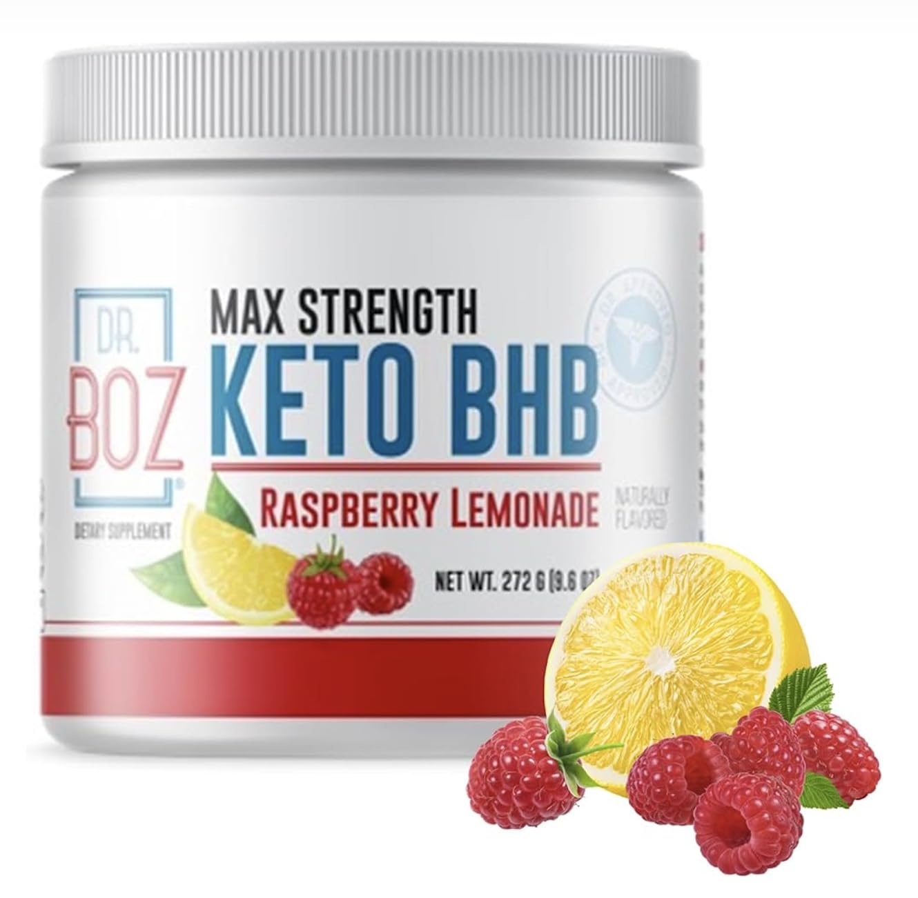 Poudre Keto BHB Dr. Boz framboise-citron, énergie durable.