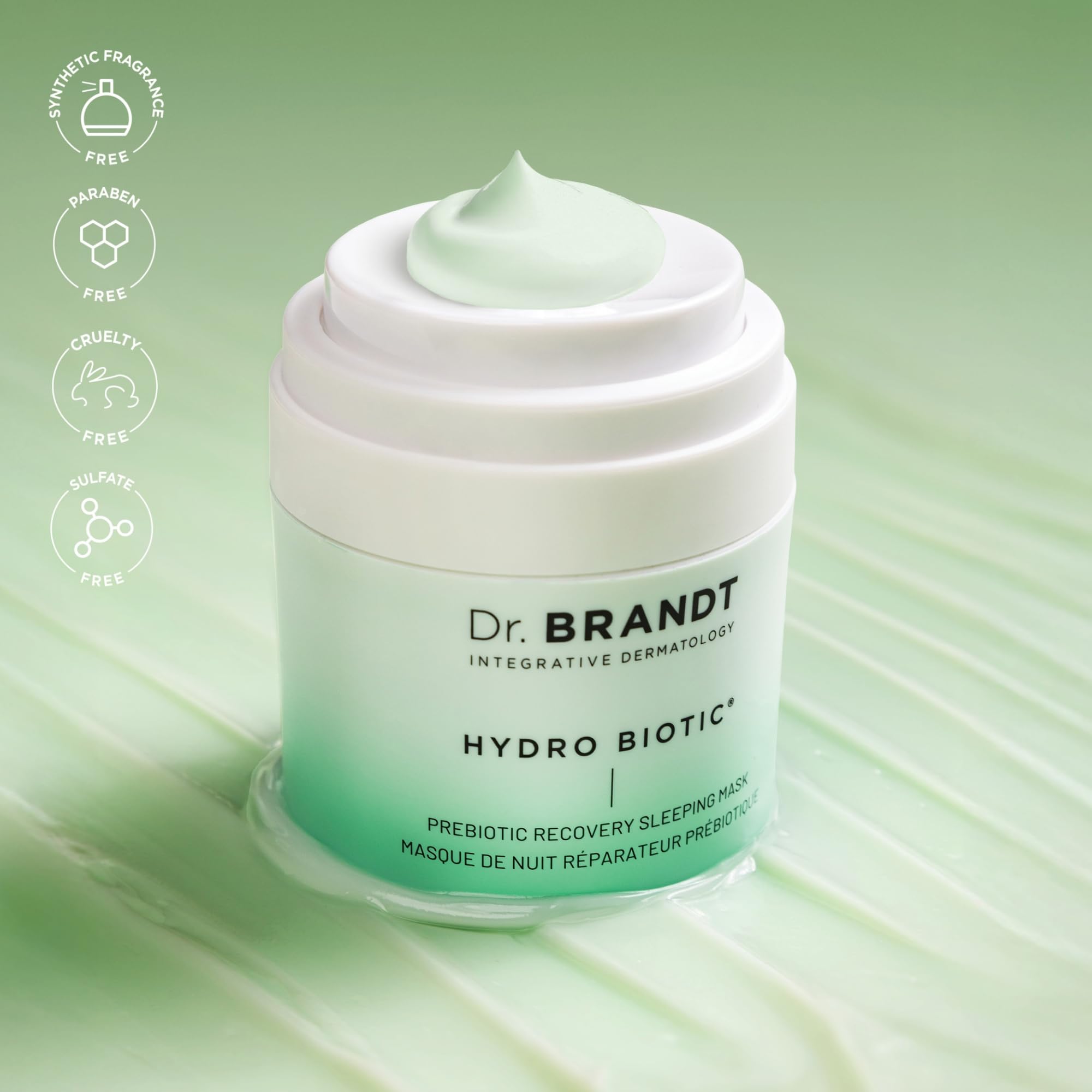 Dr. Brandt Hydro Biotic packaging etiquette : routine nocturne élégante et efficace.