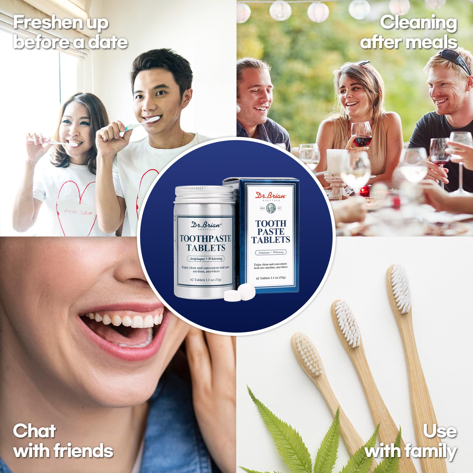 DR.BRIAN ROETTGER tablettes-dentifrice éco-responsable et sans plastique.