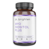 Dr. Brighten Myoinositol Plus : bouteille du flacon, soutien possible au cycle menstruel.