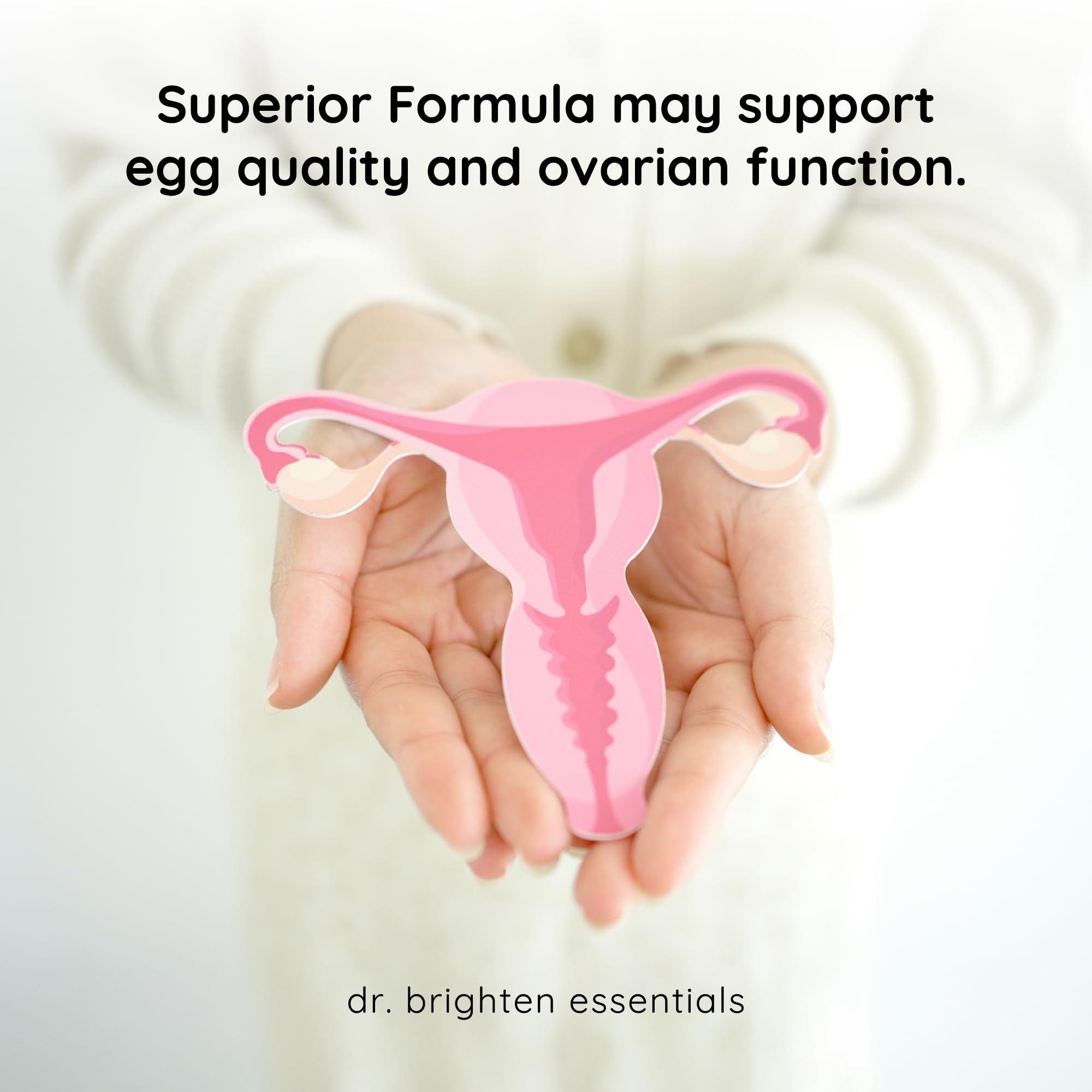 Dr. Brighten Myoinositol Plus - étiquette indiquant ingrédients et bénéfices.