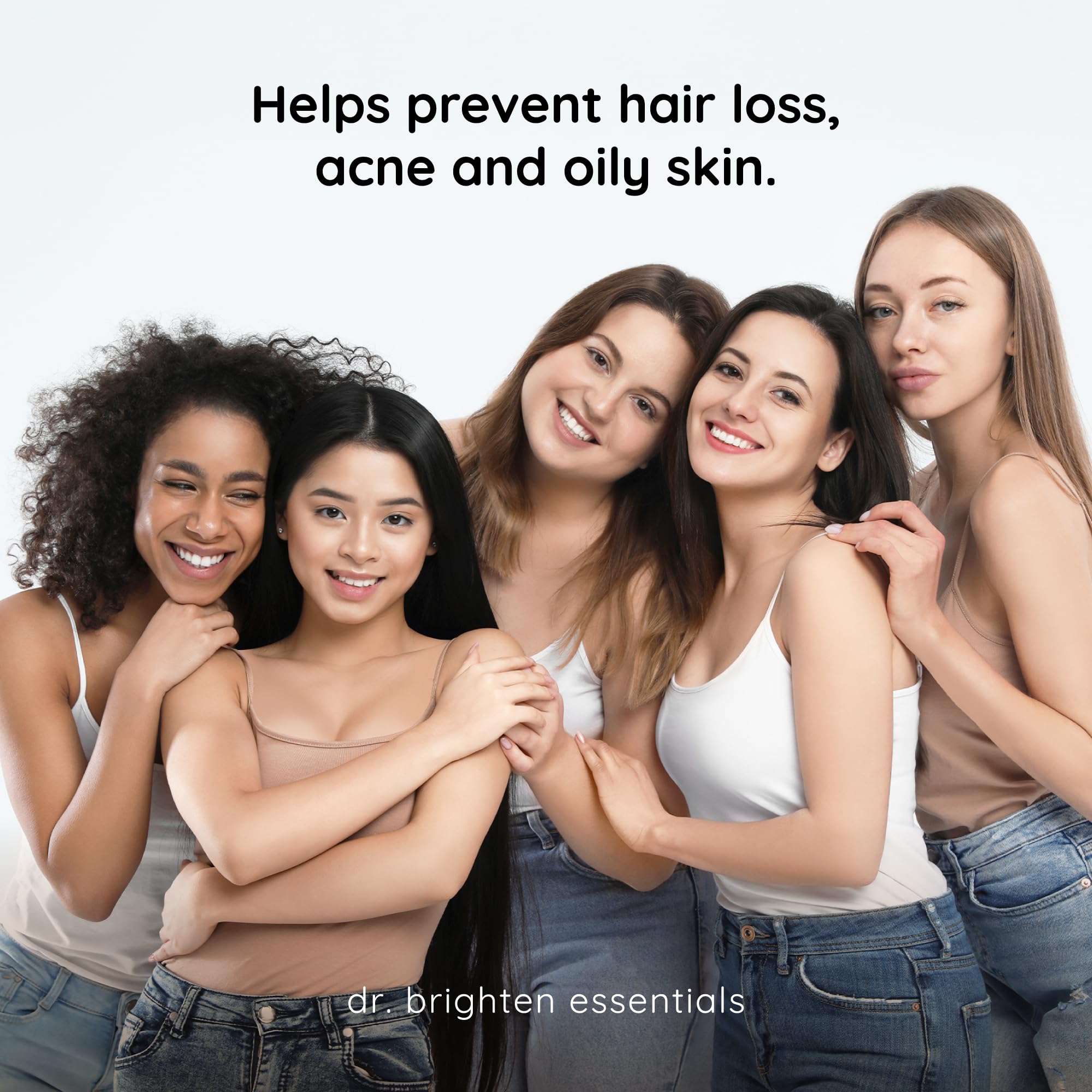 Étiquette clair sur Dr. Brighten Saw Palmetto Plus rappelant l’origine non-OGM.