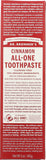 Dentifrice Dr. Bronner's Cannelle pour un brossage rafraîchissant et naturel.