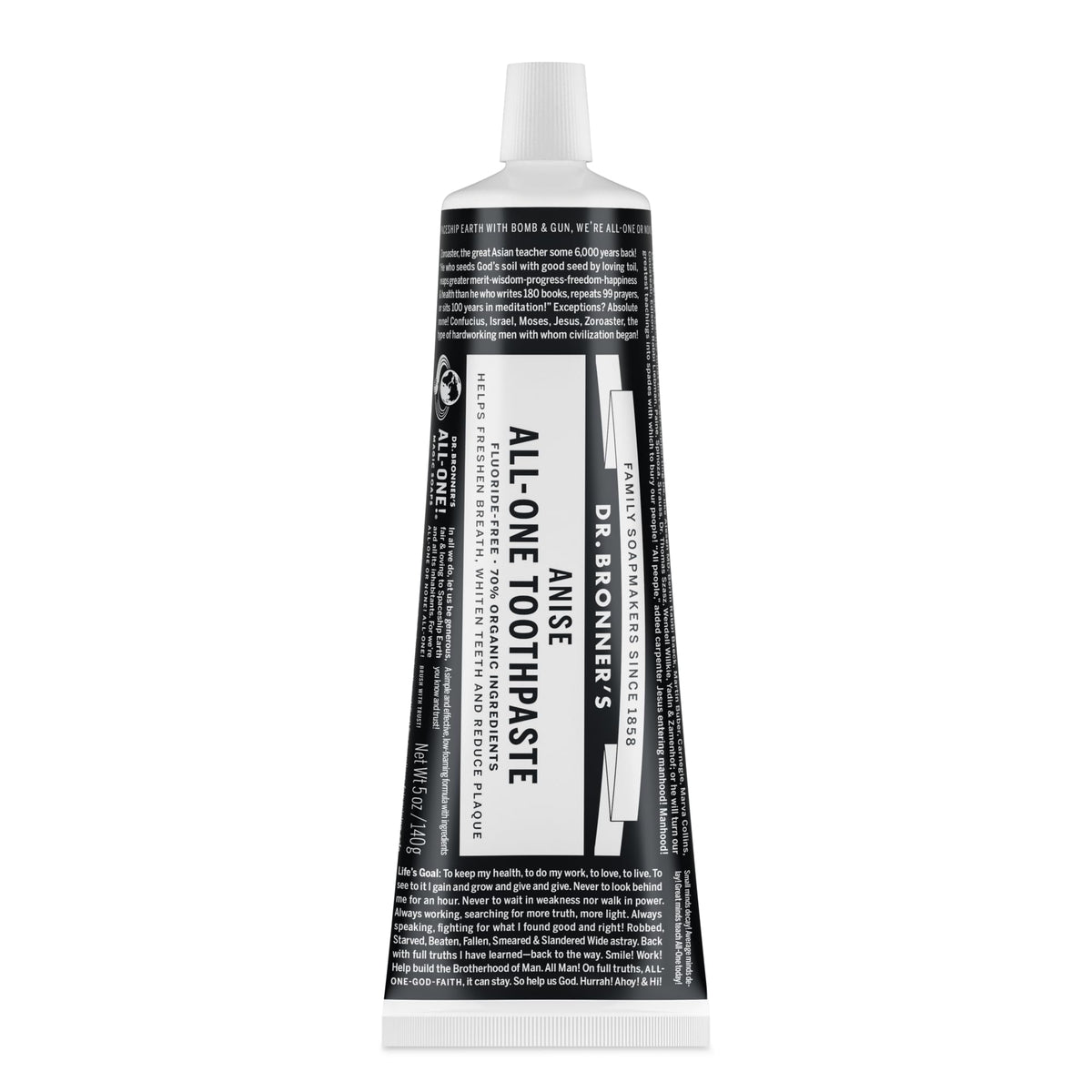 Dr. Bronner’s All-One Dentifrice Anisé en emballage, bio et végan pour une hygiène naturelle