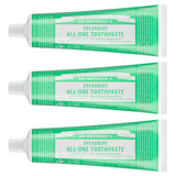 Dr. Bronner’s All-One Dentifrice menthe poivrée – pack3, étiquette écologique pour une usage responsable
