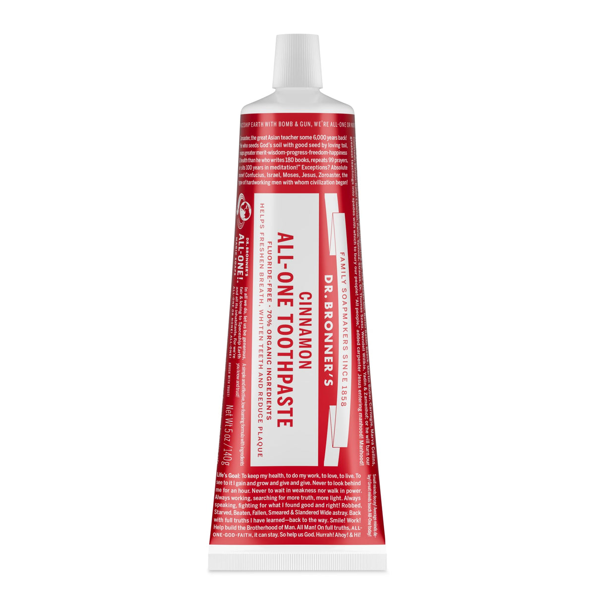 Dr. Bronner’s All-One Cannelle, tube dentifrice, fraîcheur rapide à chaque brossage
