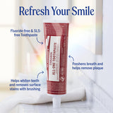 Affichage du pack trois dentifrices cannelle Dr. Bronner’s, pratique pour toute la famille.