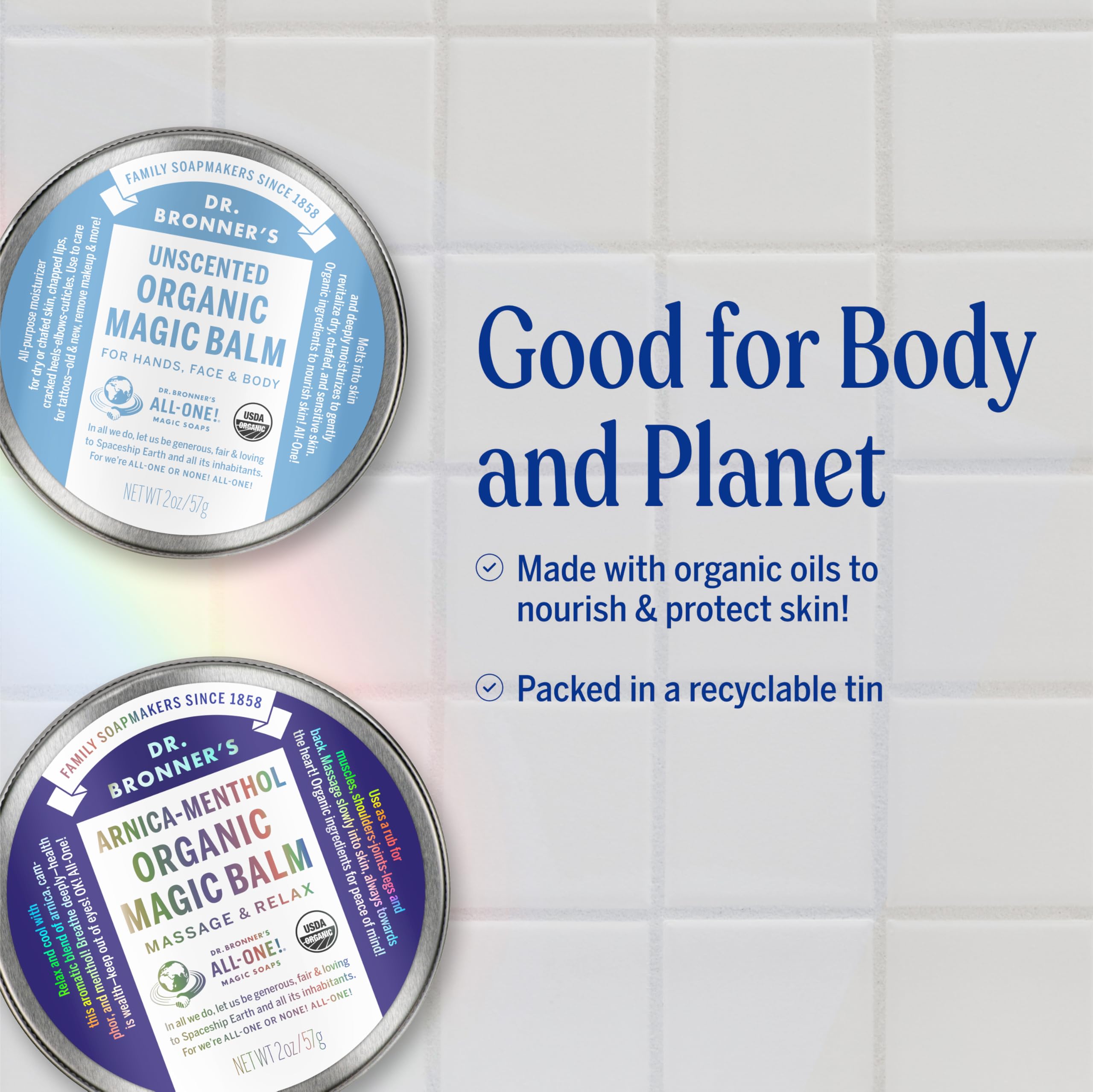Dr. Bronner’s Jojoba et avocat bio, texture soyeuse et nourrissante.