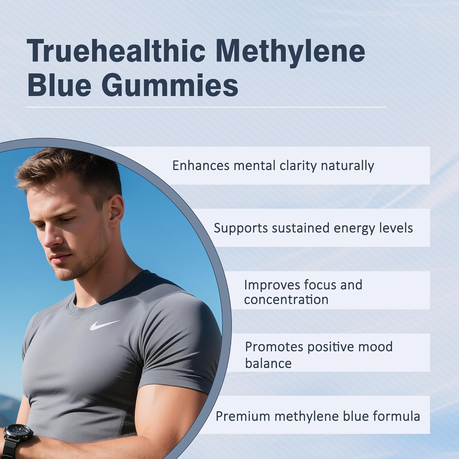 Emballage Dr.Cemenrete Truehealthic Gommes bleu de méthylène, ingrédients purs.