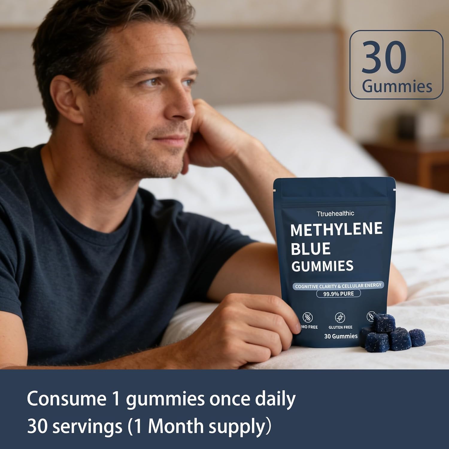 Dr.Cemenrete Truehealthic Gommes bleues de méthylène pour routines bien-être.