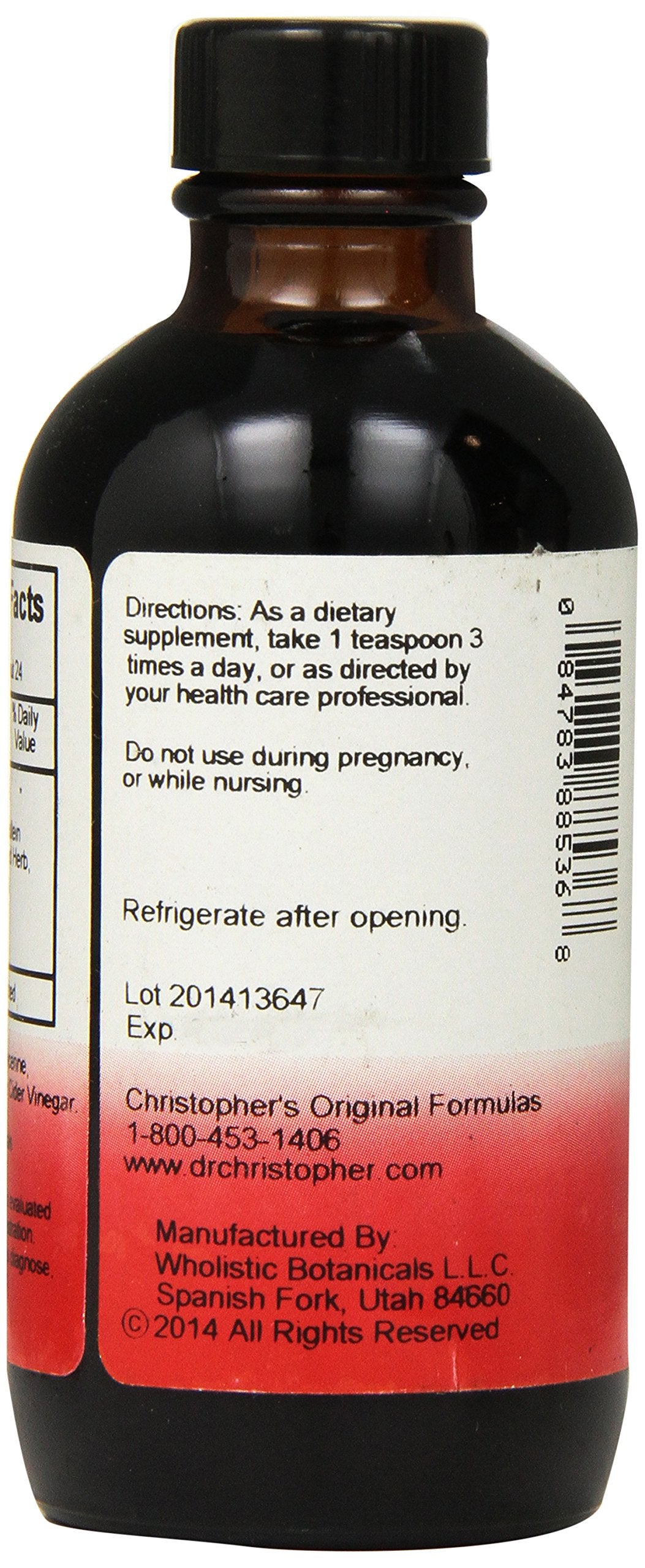 Dr Christopher's Formula Sirope Respiratoire, versement facile et apaisement potentiel de la gorge.