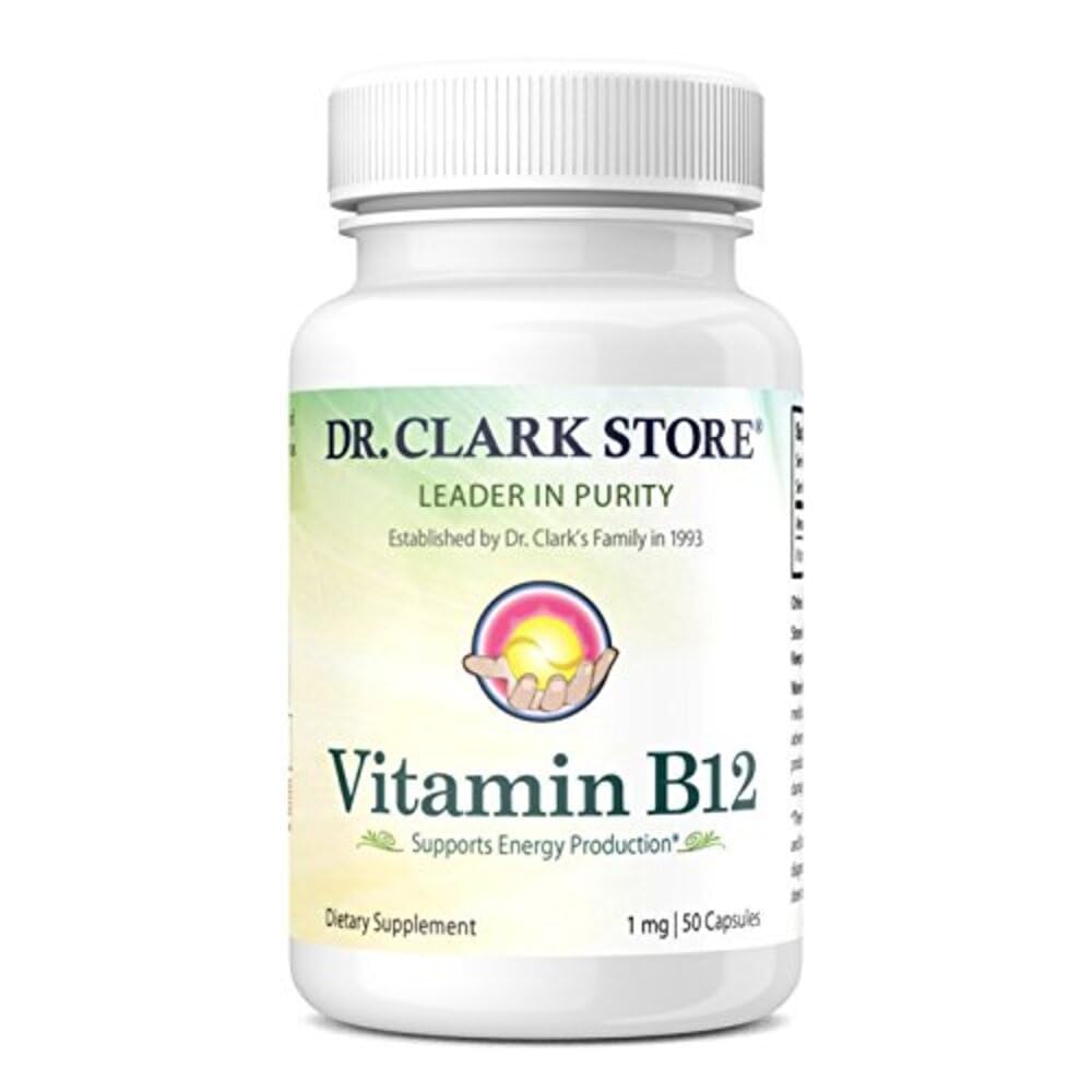 Dr Clark Vitamine B12 – Bouteille 50 gélules soutient les fonctions cérébrales normales.