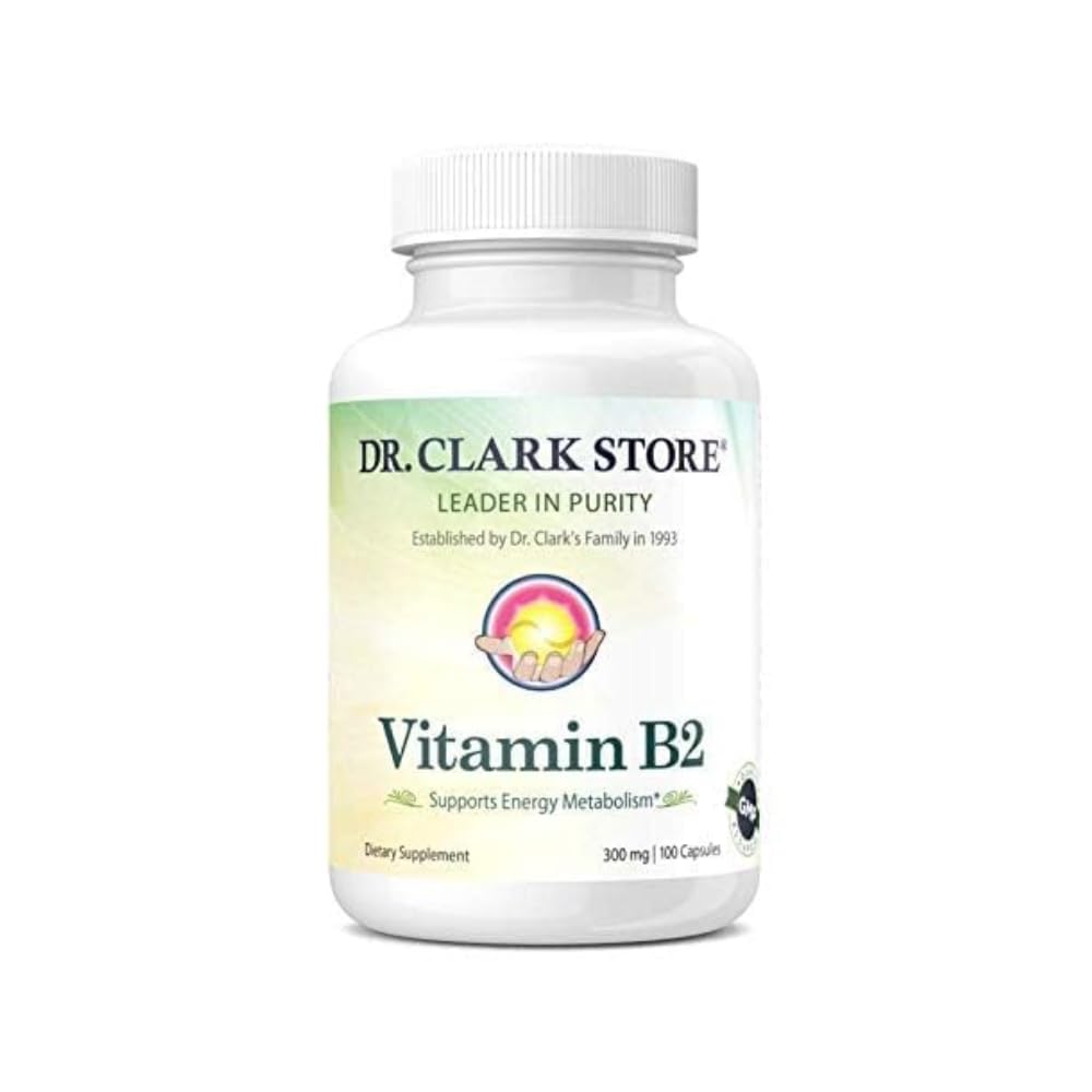 Bouteille Dr. Clark Vitamine B2 prête à l'emploi pour énergie potentielle.