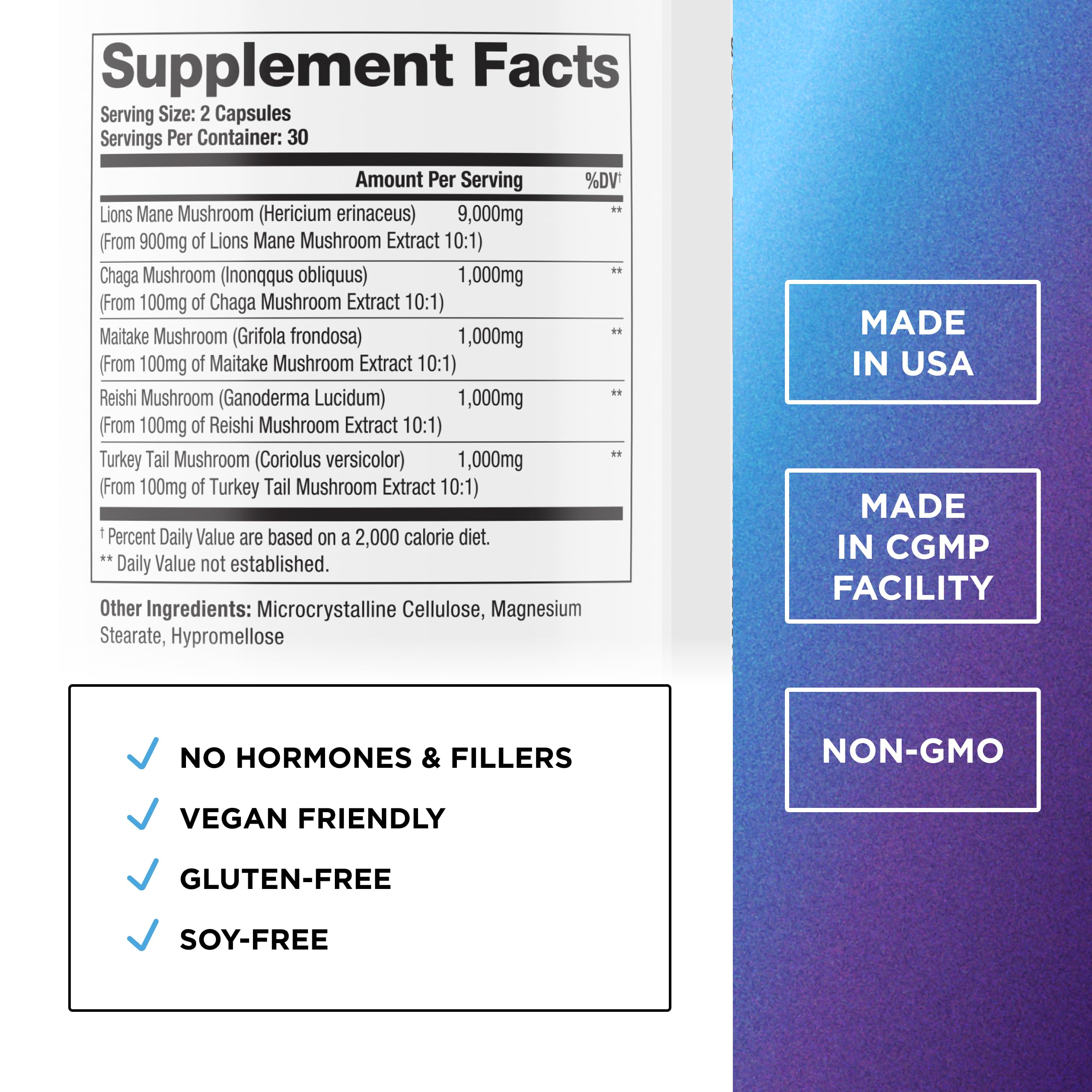 Capsules mélange champignons DR. EMIL NUTRITION pour soutenir les fonctions immunitaires
