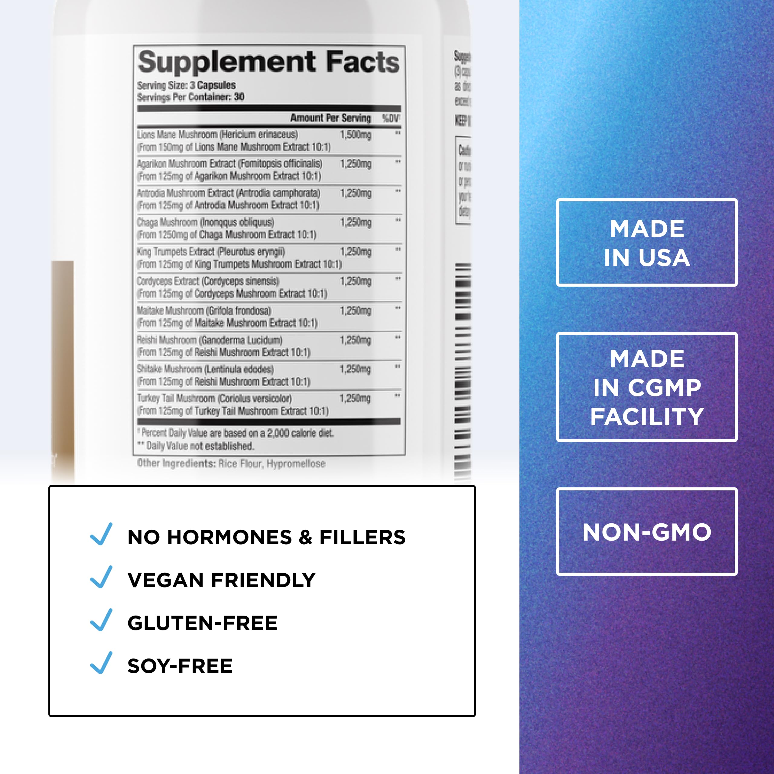 Extrait de crinière de lion DR. EMIL NUTRITION soutenant la concentration et la mémoire.