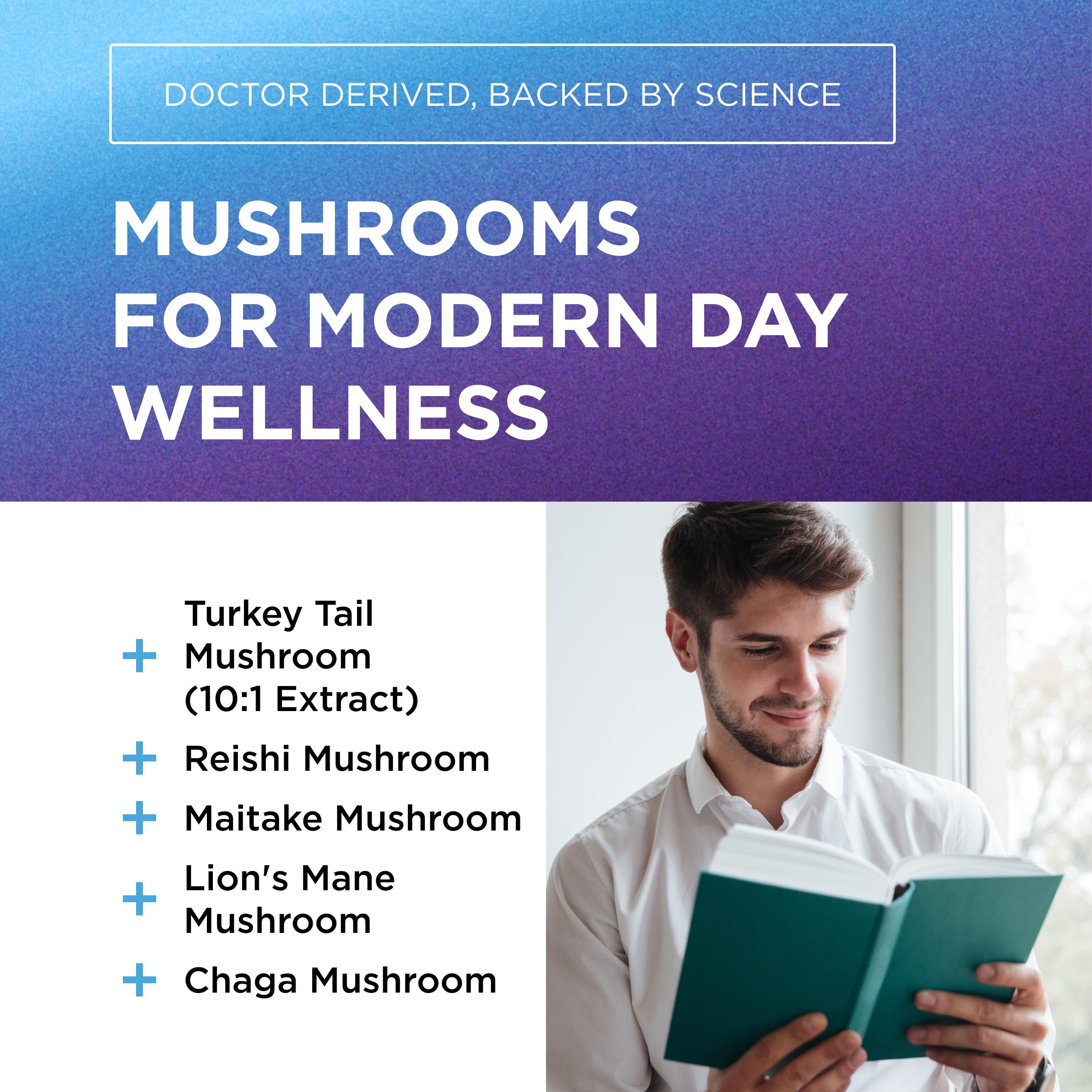 DR. EMIL NUTRITION Elite mélange de 5 champignons pour concentration et immunité potentielle.