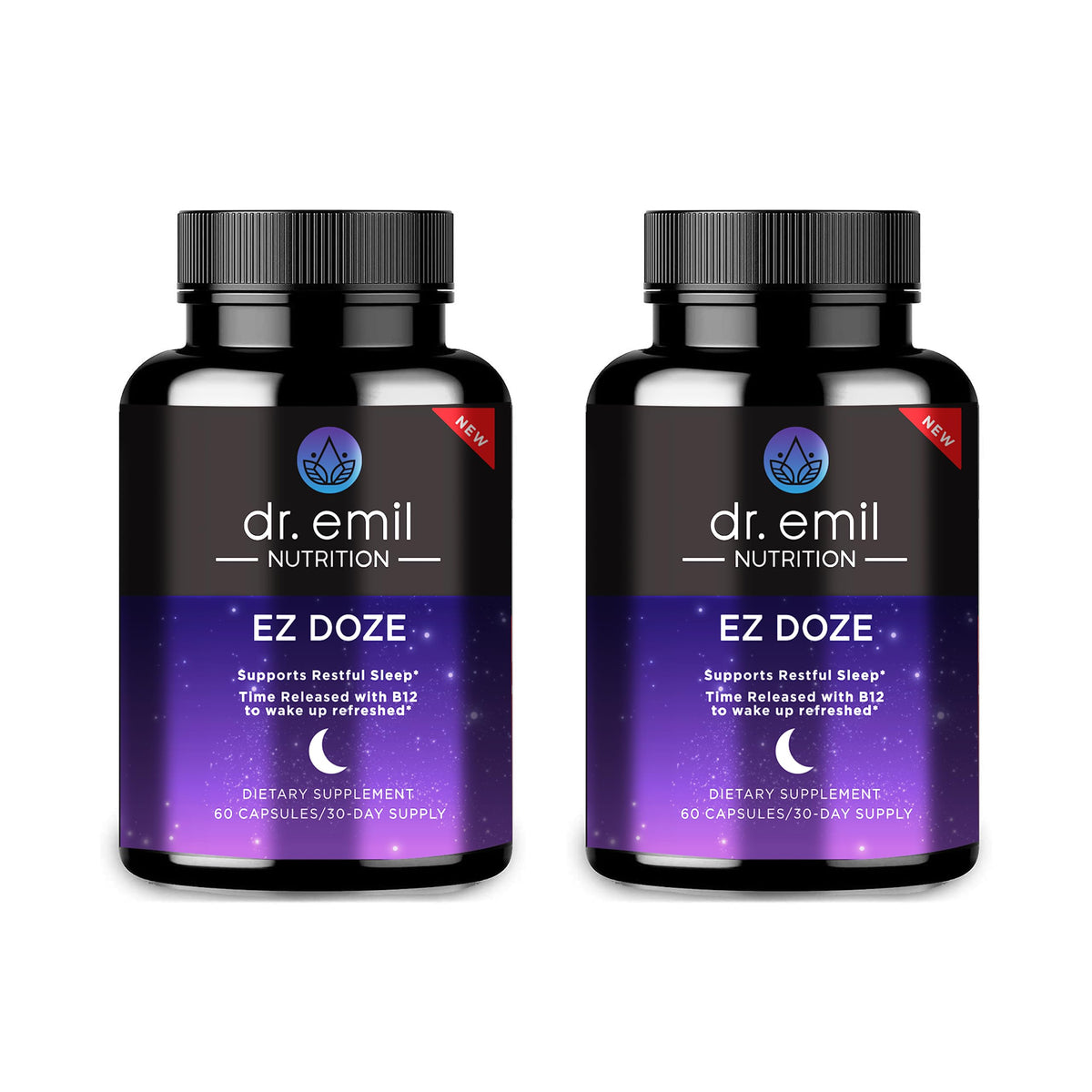DR. EMIL NUTRITION EZ DOZE: bouteille-sommeil soutenant l’endormissement rapide.