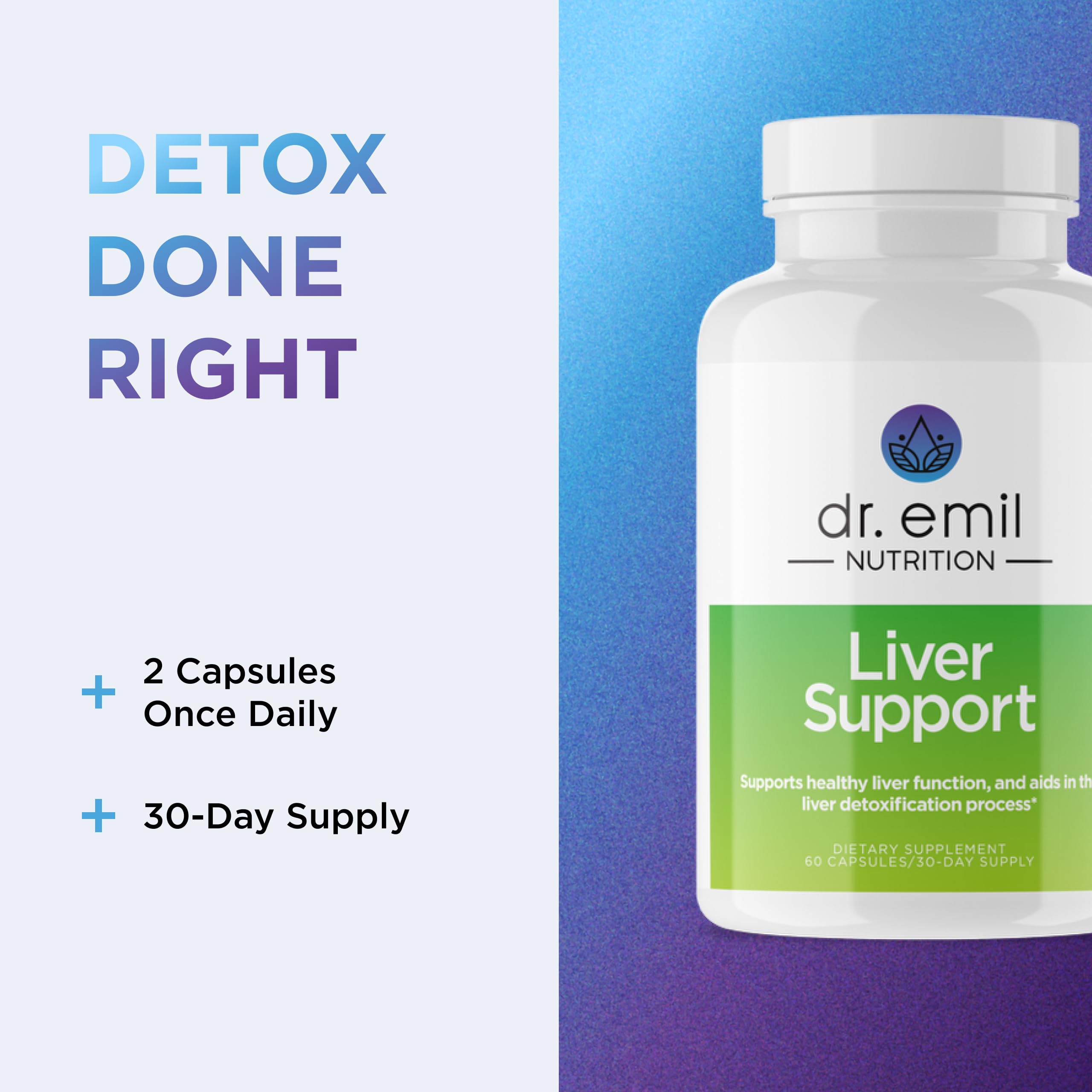 DR. EMIL NUTRITION Liver Support – racine de pissenlit, aide potentielle à la digestion.