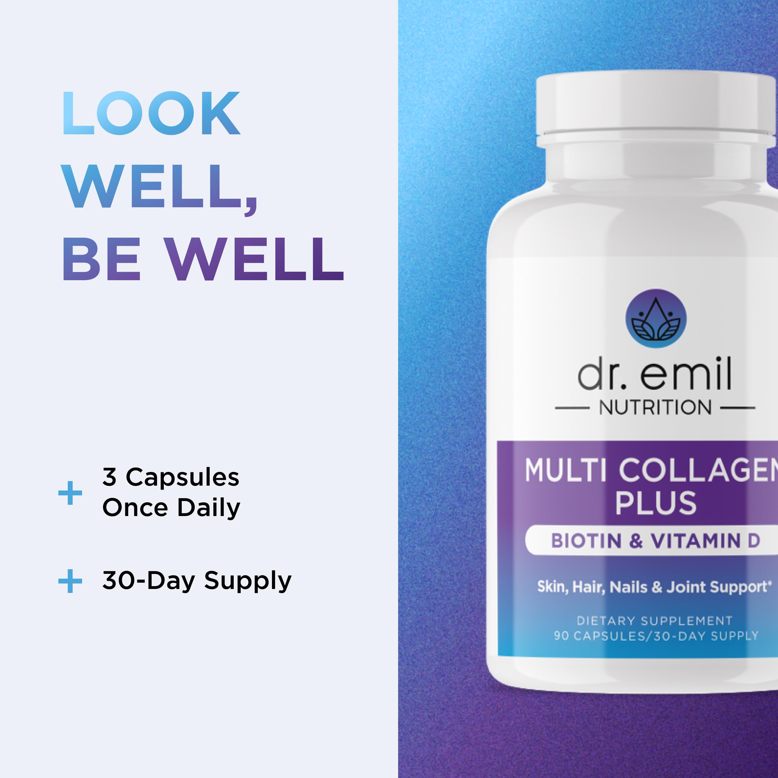 DR. EMIL NUTRITION Multi Collagen Plus — tableau des types de collagène